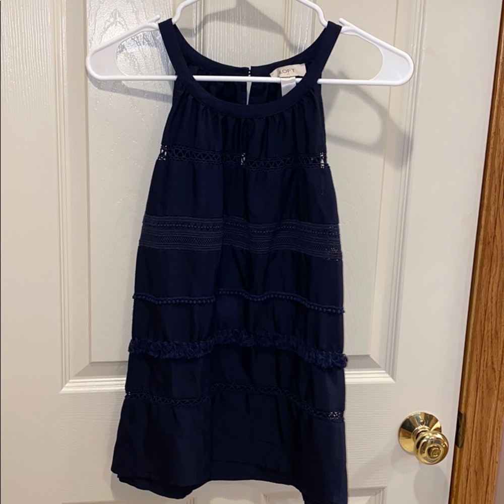 Ann Taylor navy sleeveless tank